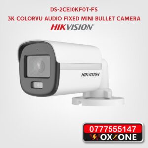 DS-2CE10KF0T-FS Hikvision 3K ColorVu audio fixed mini bullet camera in Sri Lanka